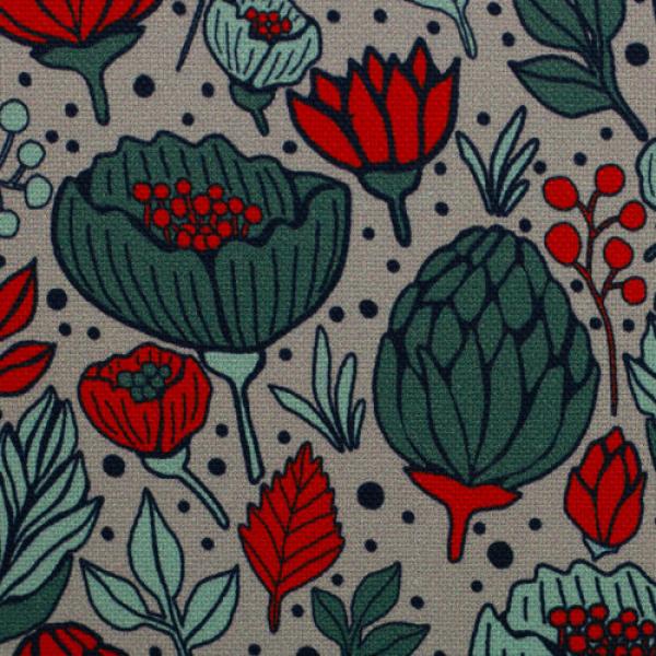 Canvas Garden Stories by Emjo Design Blumen auf Grau von Swafing